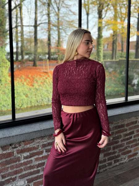 Jupe satin - BORDEAUX