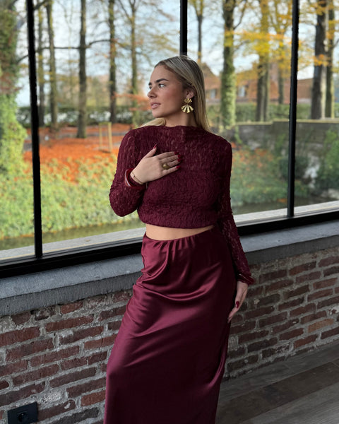 Jupe satin - BORDEAUX