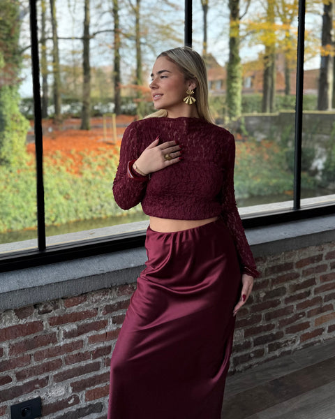 Jupe satin - BORDEAUX