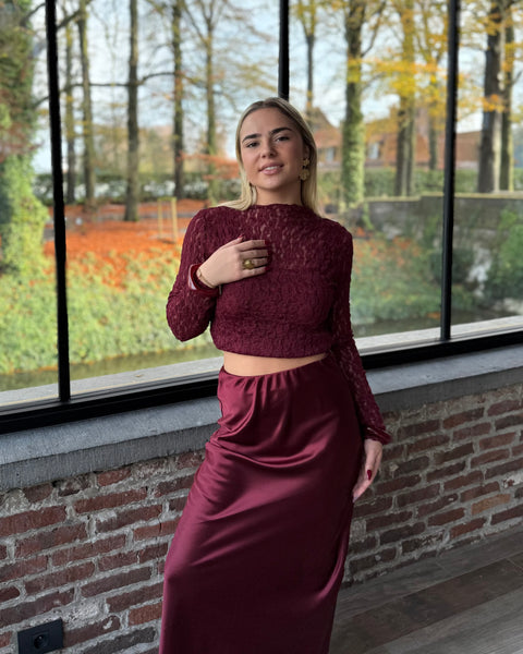 Jupe satin - BORDEAUX