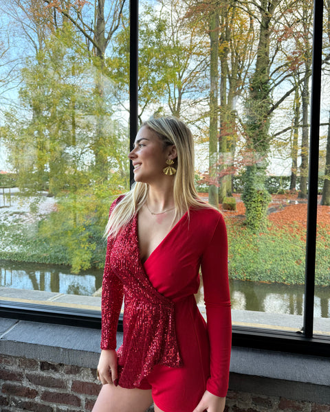 Combi short rouge - VALI