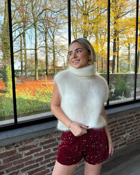 Jupe short rouge - SEQUINS