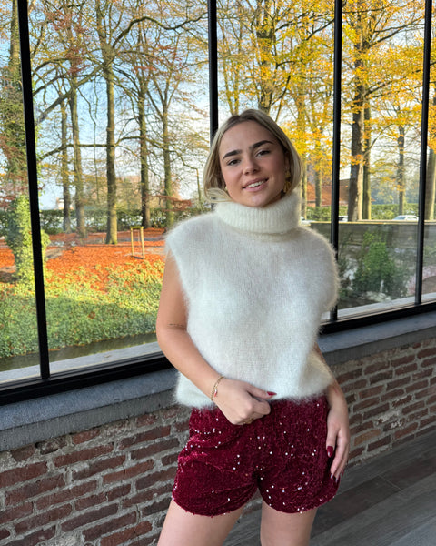 Jupe short rouge - SEQUINS