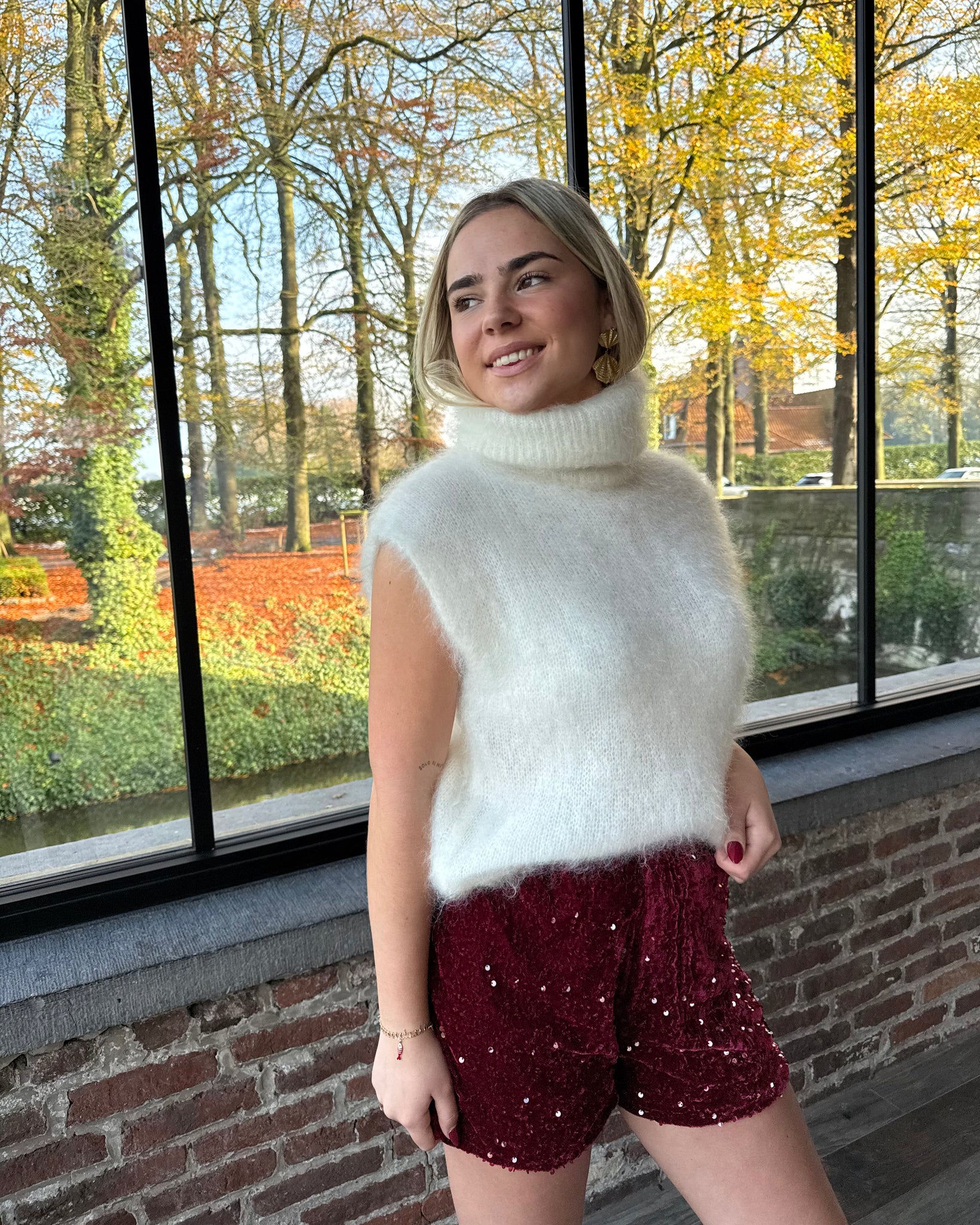 Jupe short rouge - SEQUINS