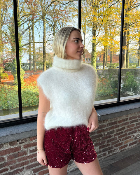 Jupe short rouge - SEQUINS