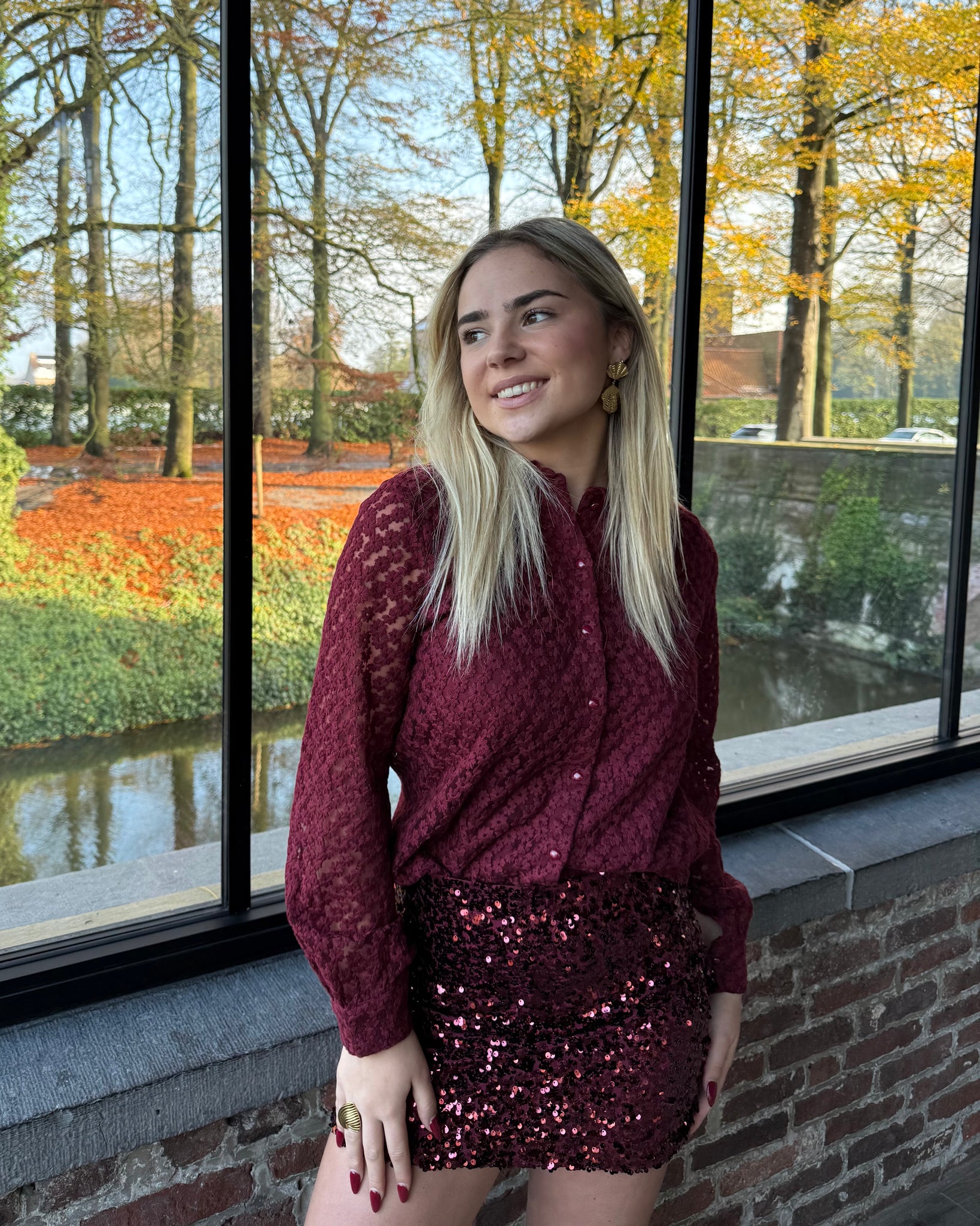 Jupe sequin bordeaux - PAULINE