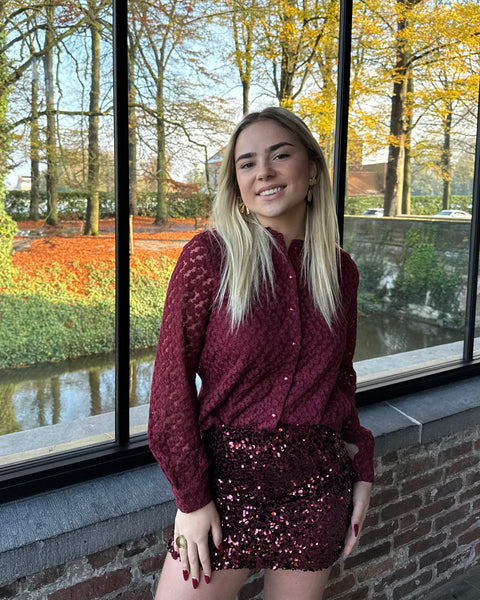Jupe sequin bordeaux - PAULINE