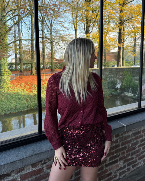 Jupe sequin bordeaux - PAULINE