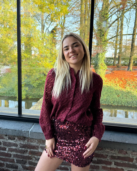 Jupe sequin bordeaux - PAULINE