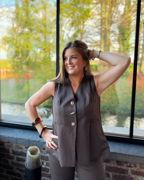 Pantalon chic chocolat - PAULINE