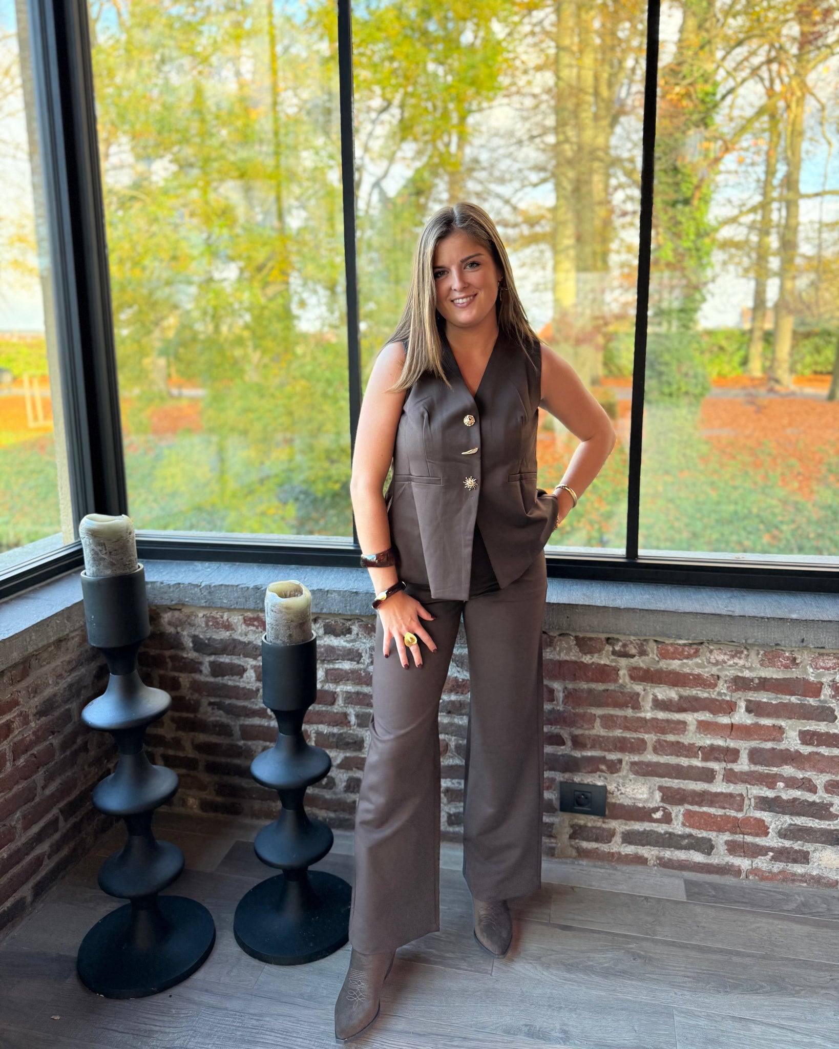 Pantalon chic chocolat - PAULINE