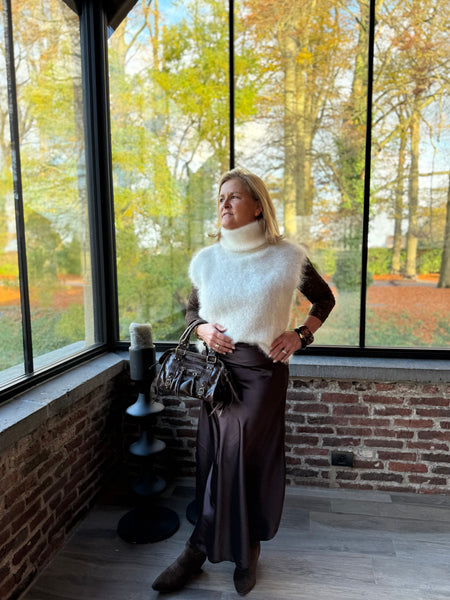 Jupe chocolat - SATIN