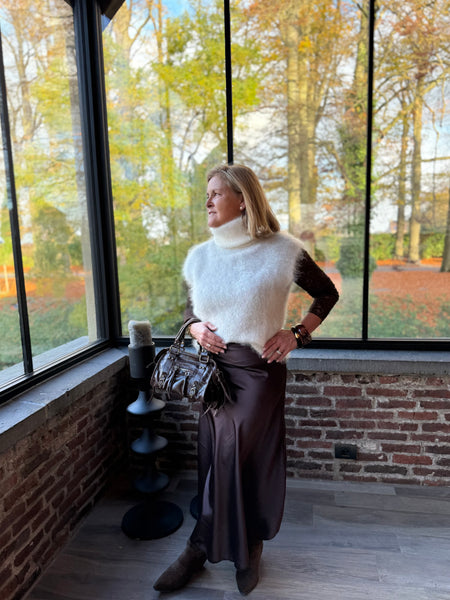 Jupe chocolat - SATIN