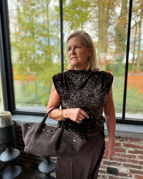 Haut sequins - CHOCOLAT