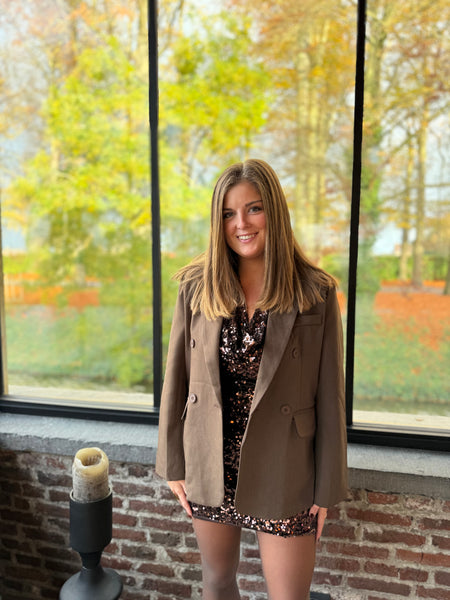 Jupe sequin chocolat - PAULINE