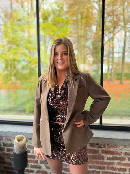 Jupe sequin chocolat - PAULINE