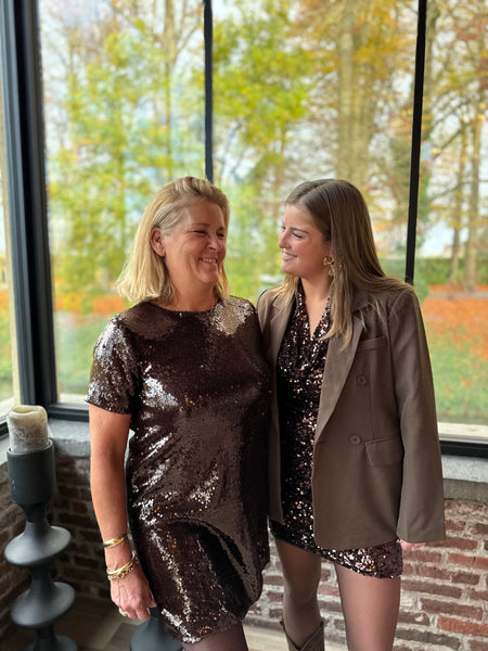 Jupe sequin chocolat - PAULINE