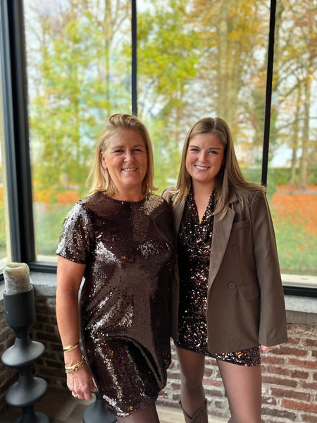 Jupe sequin chocolat - PAULINE