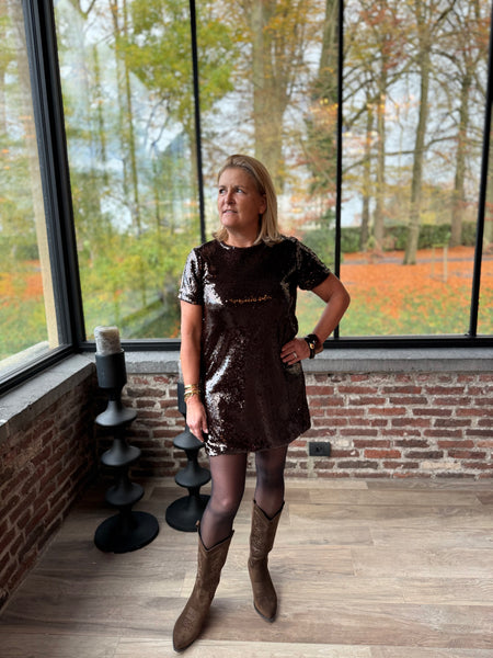 Robe chocolat - SEQUINS