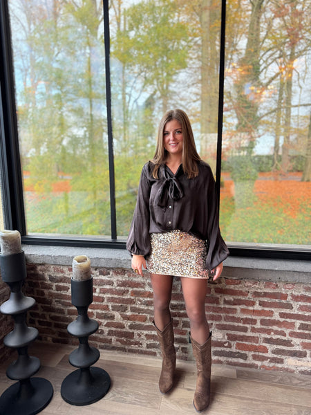 Blouse chocolat - PAULINE