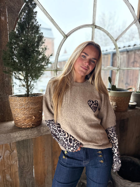 Pull cœur - LÉOPARD