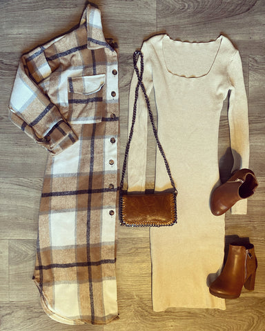Veste chemise camel - CHANTAL